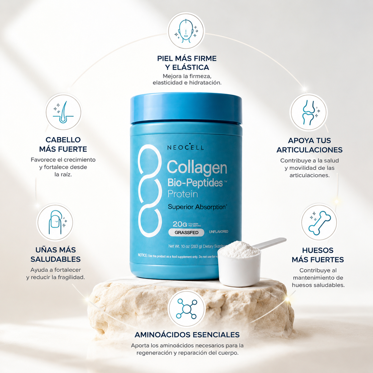 Collagen Neocell Bio Peptides: Piel más firme, radiante y saludable